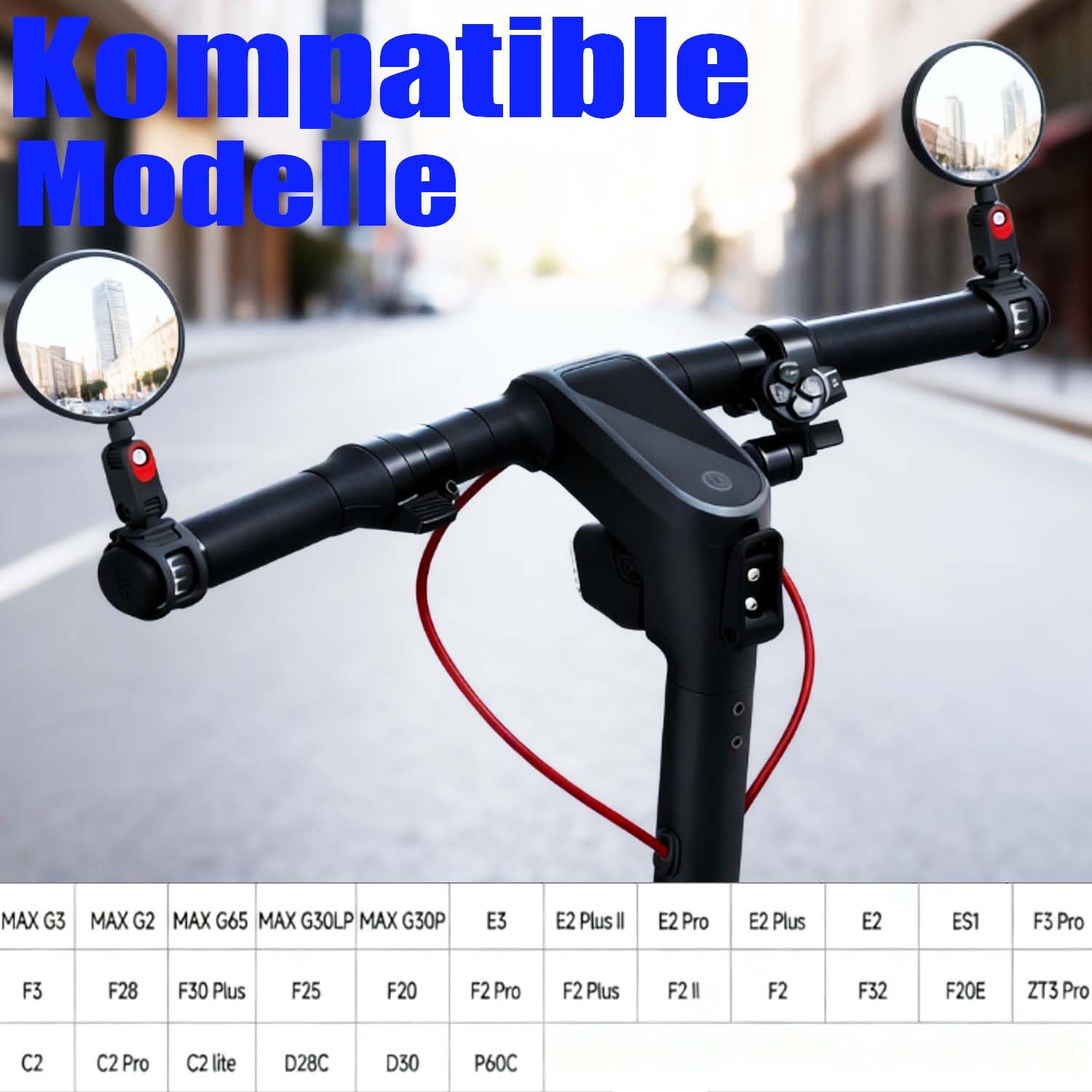 Scooter retrovisore per scooter,compatibili con MAX G30 G2 G3 ZT3 Pro GT3 F3 E3, specchietto retrovisore grandangolare regolabili Accessori