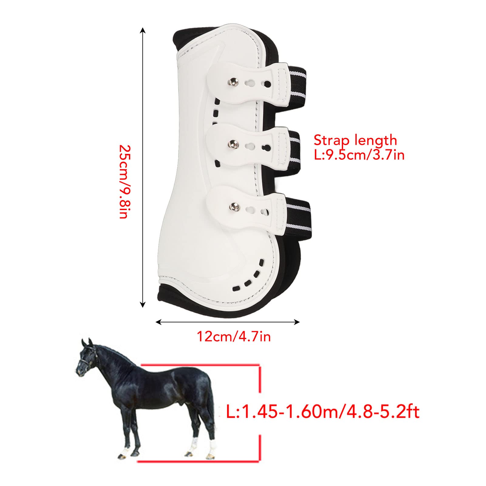 FAUOSWUK Horse Tendon Boots, Sturdy Shock Absorbing Horse Boots with Buckle, Breathable Open Front Tendon Boots - Image 4