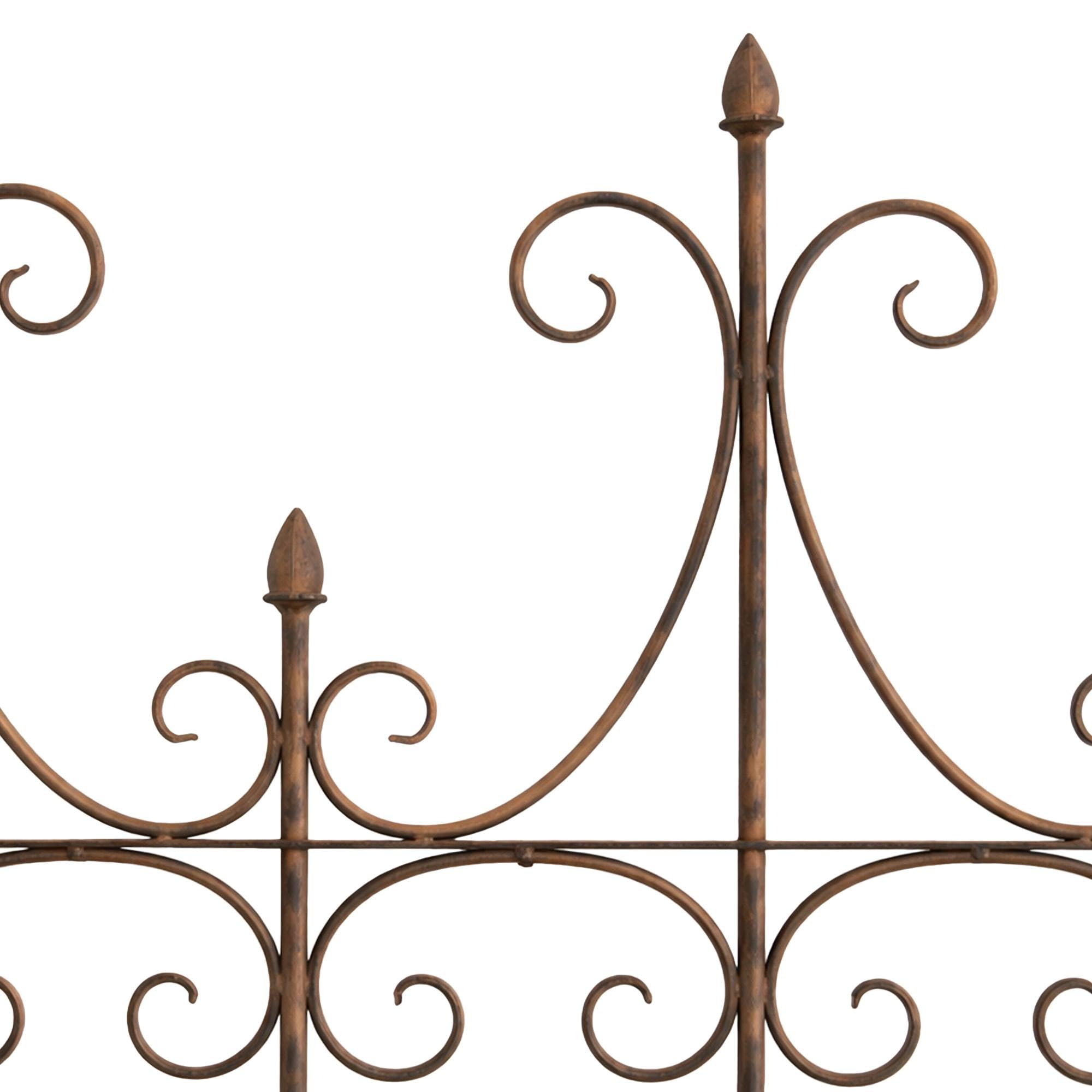CLP Rankgitter Metall 130 cm hoch Flieder, stabile Rankhilfe für Kletterpflanzen, vormontiert, Landhausstil, Spalier Sichtschutz, Farbe:antik braun