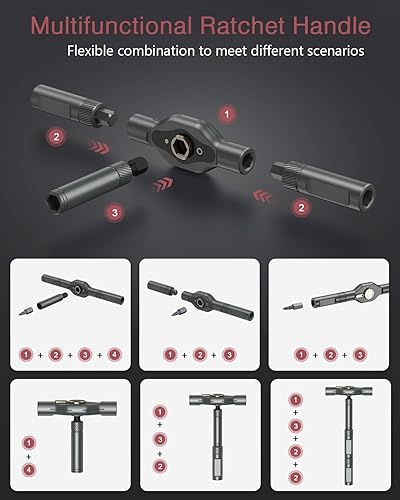 Miniatura 3 de LOFICOPER Juego de destornilladores de trinquete, juego de destornilladores magnéticos 42 en 1 con mango de trinquete, kit de herramientas de