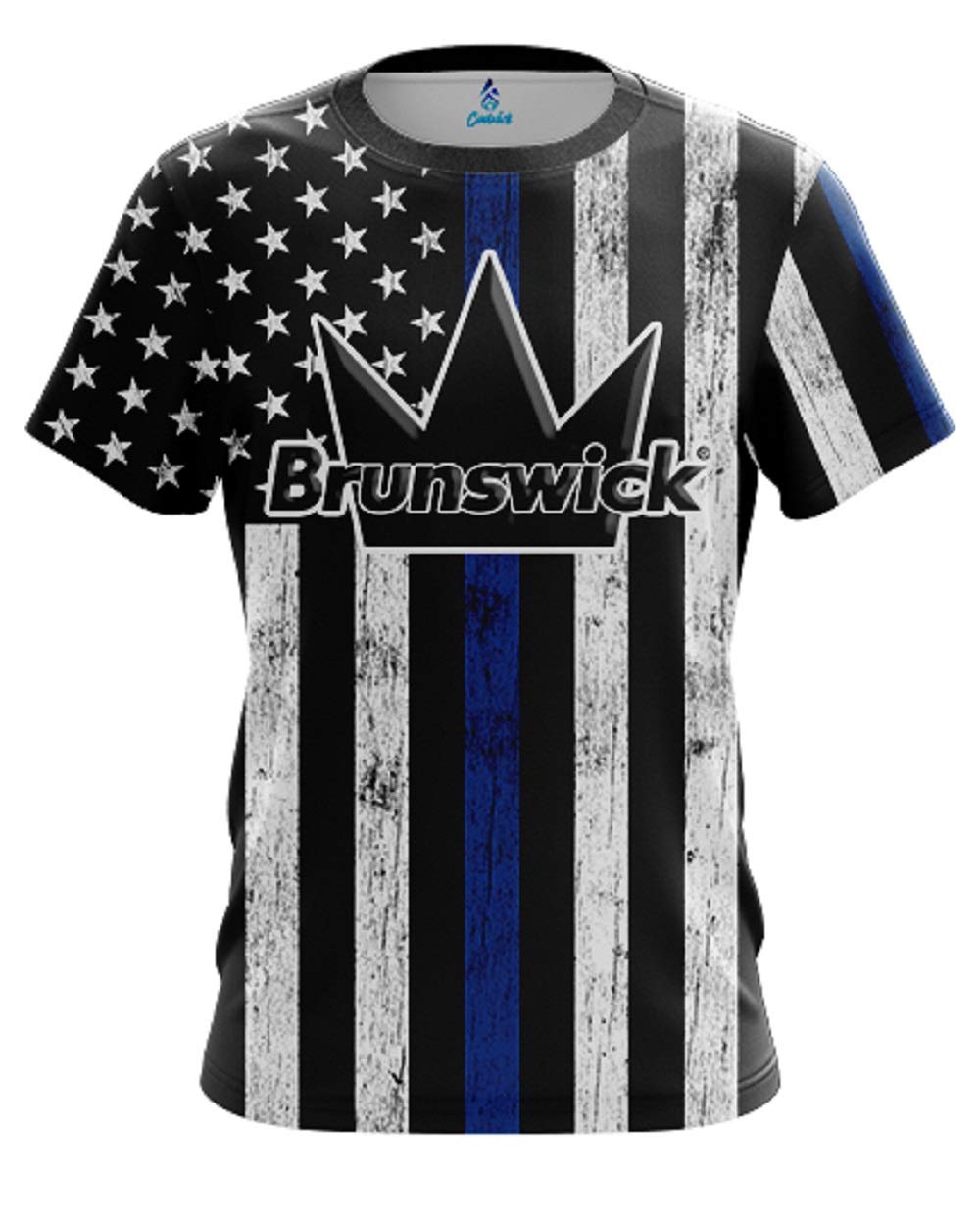 CoolWick Mens Brunswick Blue Line Bowling Jersey (XL)