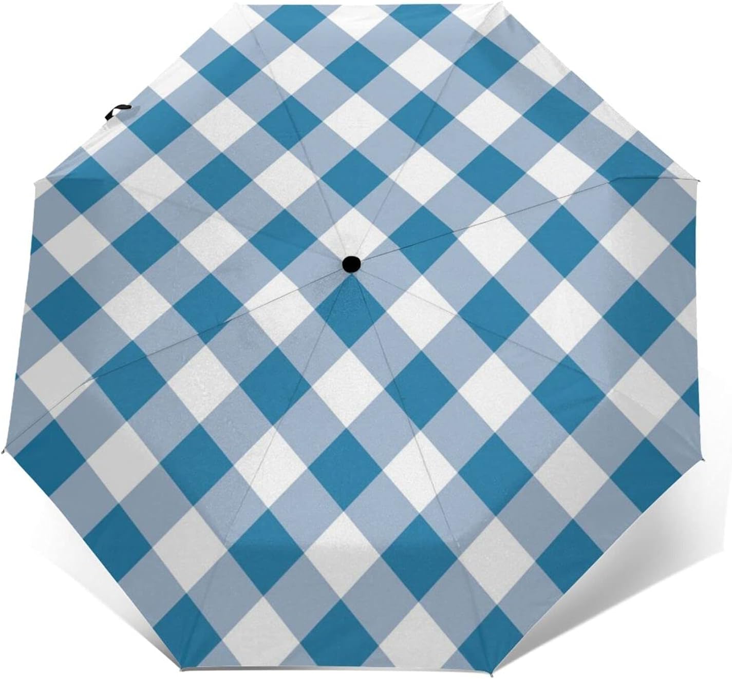 Amazon.co.jp: 折りたたみ傘 青×白のタータンチェック柄 軽量