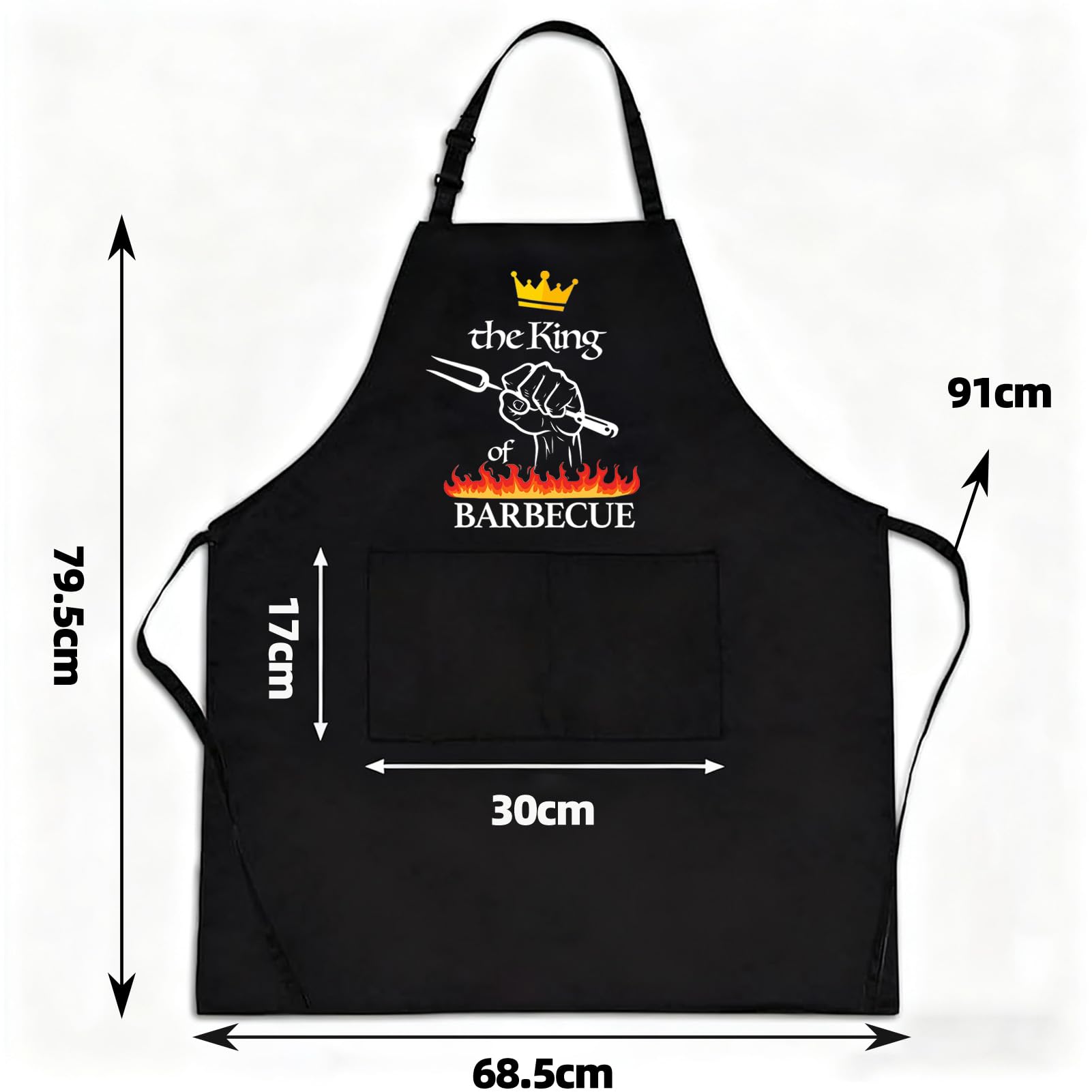 WGIJXA Delantal Cocina Barbacoa Hombre Personalizado, Delantal Barbacoa Hombre Divertido Negro Profesional, Mandiles de Cocina gracioso 2 Bolsillo — view 7