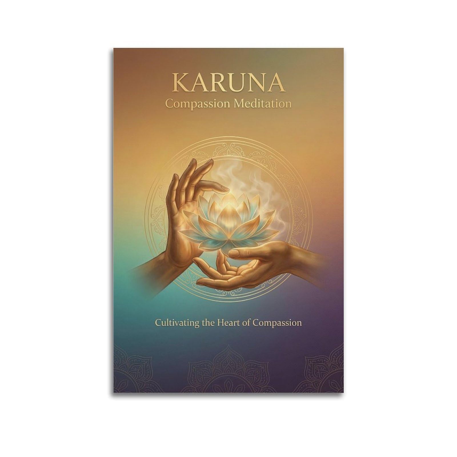 OKNGB Buddhist Karuna Poster Compassion Hands Healing Meditation Decorative Painting Canvas Art Picture 20x30inch(50x75cm)