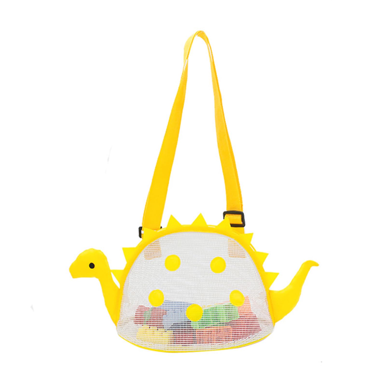 Valicaer Bolsa de juguetes de playa para niños, bolsa de malla de playa para niños, bolsa de almacenamiento para juguetes de playa, bolsa de recogida de conchas, correa de hombro ajustable,
