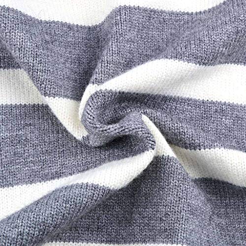Gebreide damestrui, casual, elegant, gestreept, sweatshirt, winter, lange mouwen, ronde hals, gebreide trui voor dames, grof gebreid, losse sweatshirt, casual - Image 7