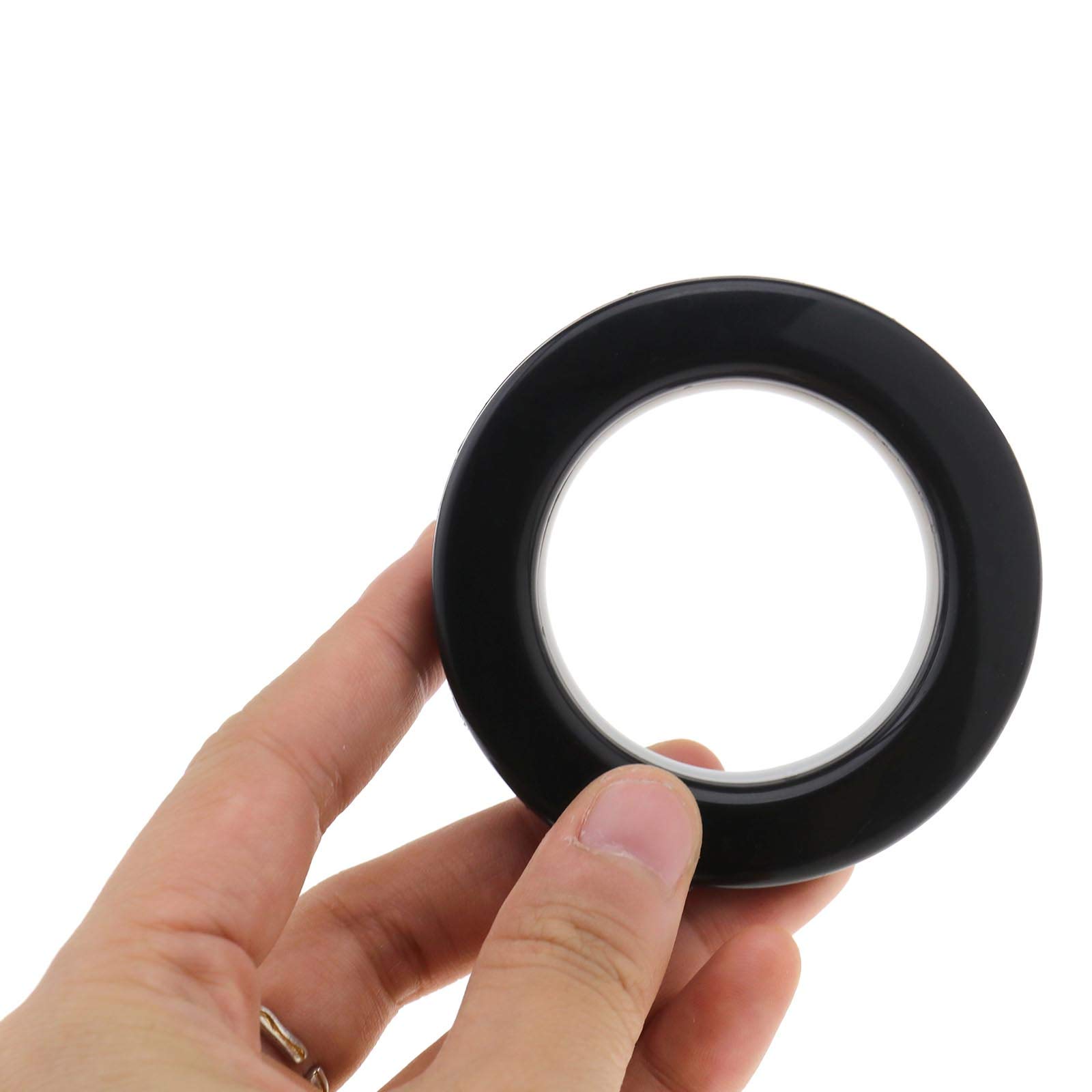 Set Di 25 Anelli Per Tende In Plastica – Diametro 4,2 Cm – Silenziosi E Scorrevoli – Colore Nero – Per Finestre, Doccia E Armadi