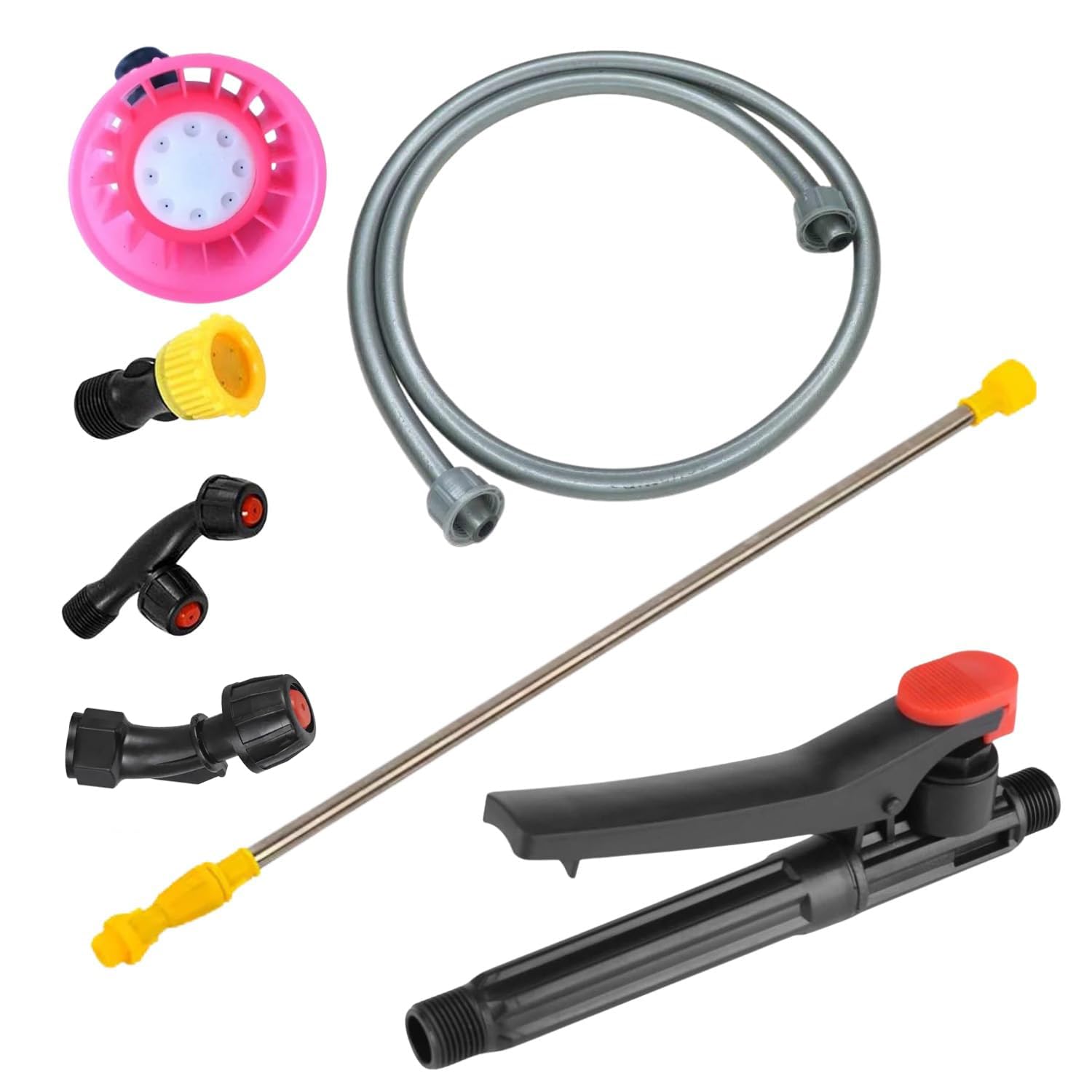 Farmearth Agriculture Sprayer Spare Parts Kit – Heavy Duty Pipe, Trigger, Stainless Steel Lance, 4 Nozzle Set | Compatible with Battery & Manual Knapsack Sprayers