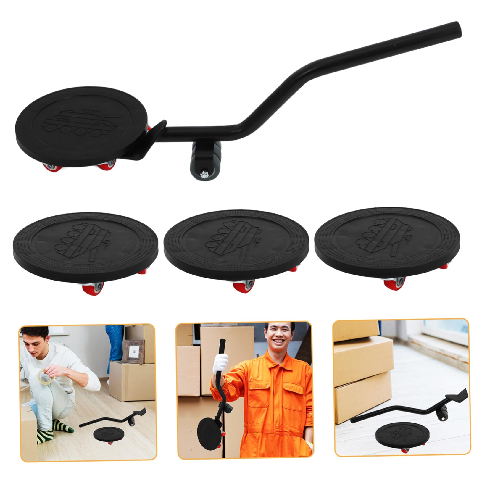 Homoyoyo Kit Sposta Mobili Pesanti Ruote Multifunzione in Lega di Alluminio e Gomma, Attrezzo Versatile per Alzare e Muovere Mobili Solidi in Uffici e Case