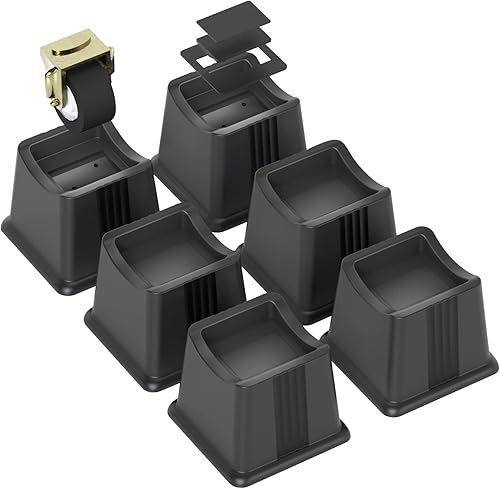 ZTON Elevadores para muebles de cama, elevadores de 3 pulgadas de altura, resistentes tanto para postes como ruedas de muebles, sofá, cama, silla,
