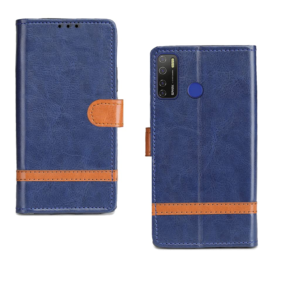 Inktree Tecno Spark 5 Pro Flip Case | Premium Leather Finish Flip Cover |Complete Protection Flip Cover for Tecno Spark 5 Pro - Blue Stripe (B0BHPJQXJB) Amazon Price History, Amazon Price Tracker
