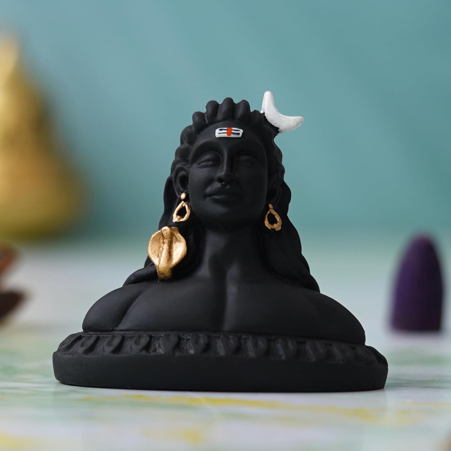 Statue Adiyogi pour voiture et décoration Shiv Mahadev Murti Lord Shiva