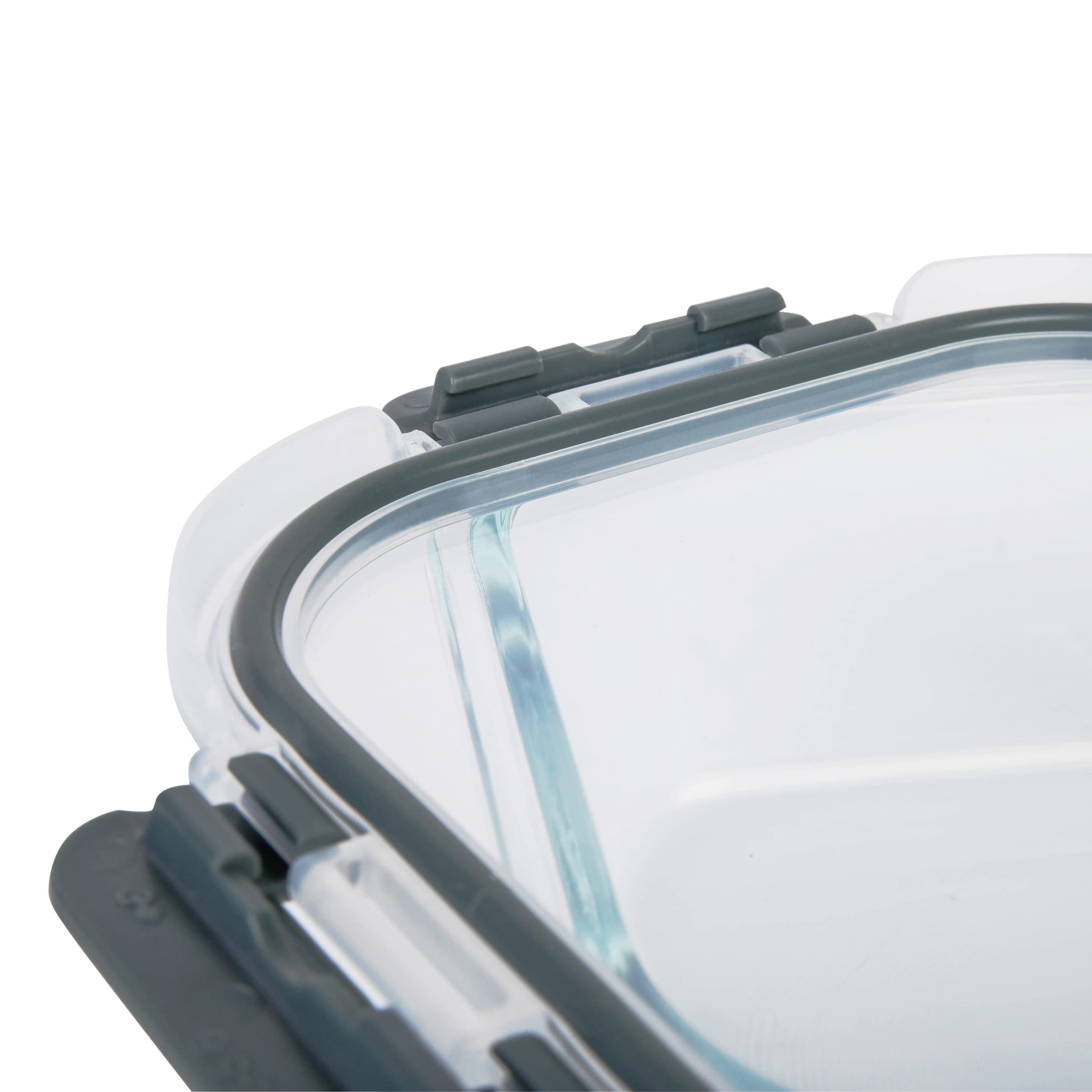 axentia 133797 Glas-Vorratsdosen Frischhaltedosen-Set, transparent, grau, je Dose ca. 800ml