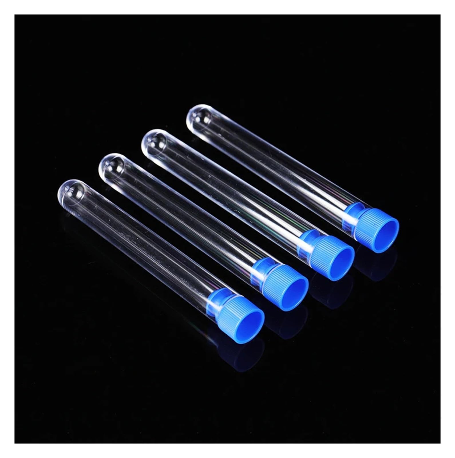yingyingjia Plastikowa Probówka 13x100mm Przezroczysta Probówka Laboratoryjna Przezroczyste Probówki Z Korkiem Materiały Laboratoryjne Do Nauczania W Szkole, 50 Szt.(White (50pcs))