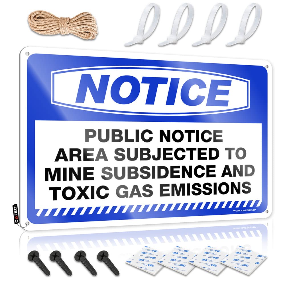 Mwfkkaddb Men's One Color Personalized Metal Signs For Outdoors Notice Area Subject To Mine Subsidences Tin Sign Funny Outdoor Decor Funny Tin Metal Signs(30X40cm)