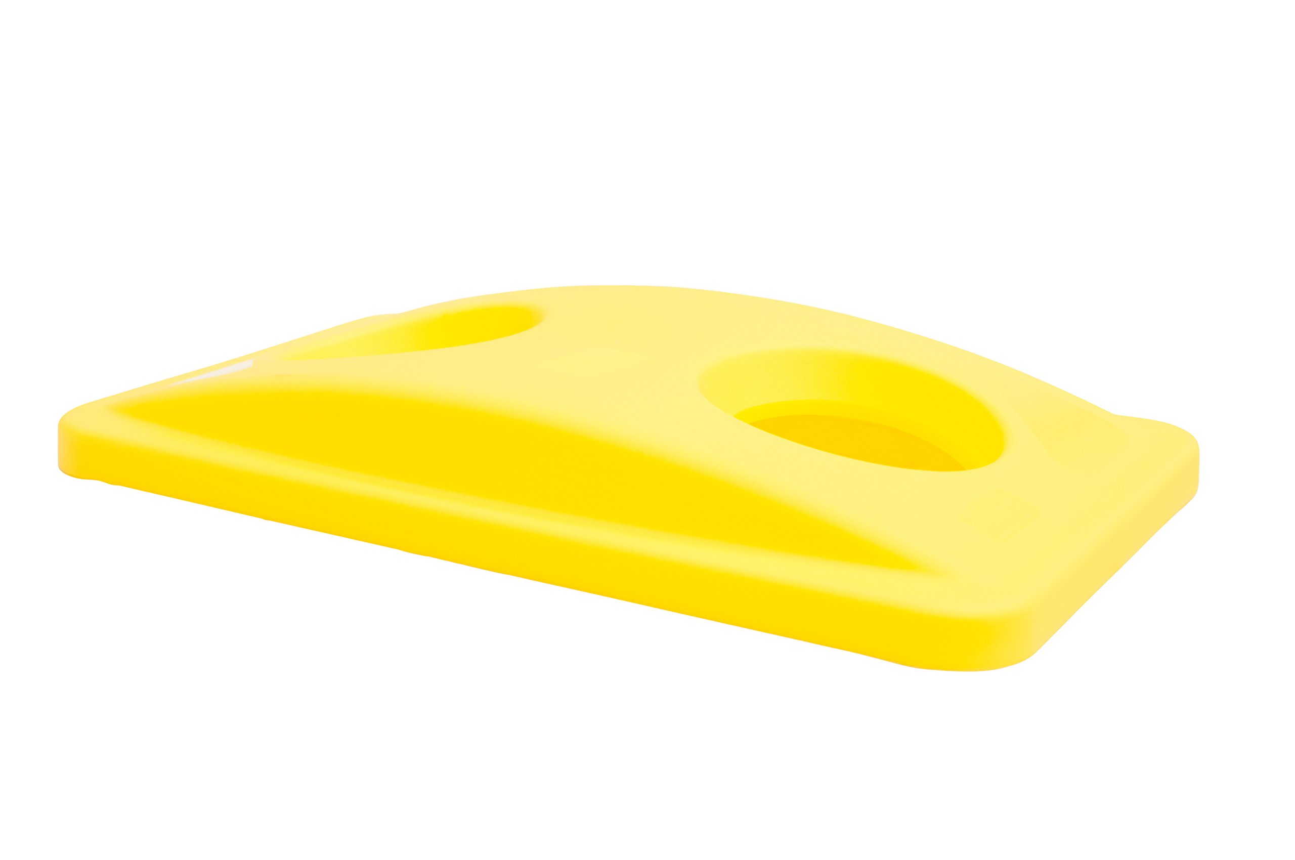 Rubbermaid Commercial Products Slim Jim Recycling Bottles/Cans Lid | For Heavy-Duty Vented Slim Jim Containers | Yellow
