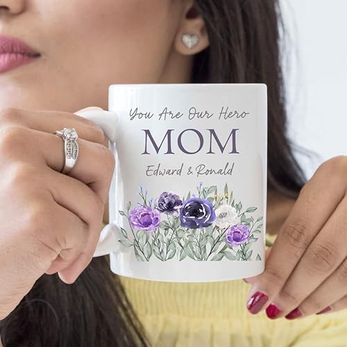 Miniatura 7 de Taza para el día de la madre para mamá de hija e hijo, taza de café divertida con la frase "Best Mom Ever", regalos para la madre más grande del