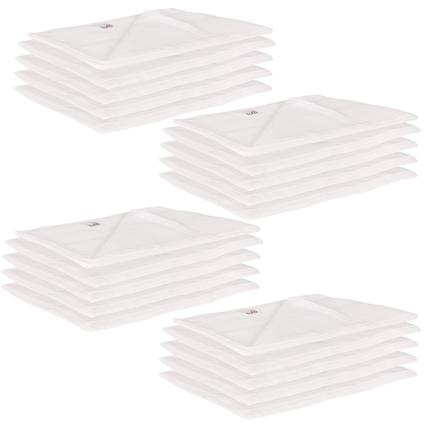 Lula Reusable White Muslin Square Napkins (45cm X45Cm) Pack of 20-image-14