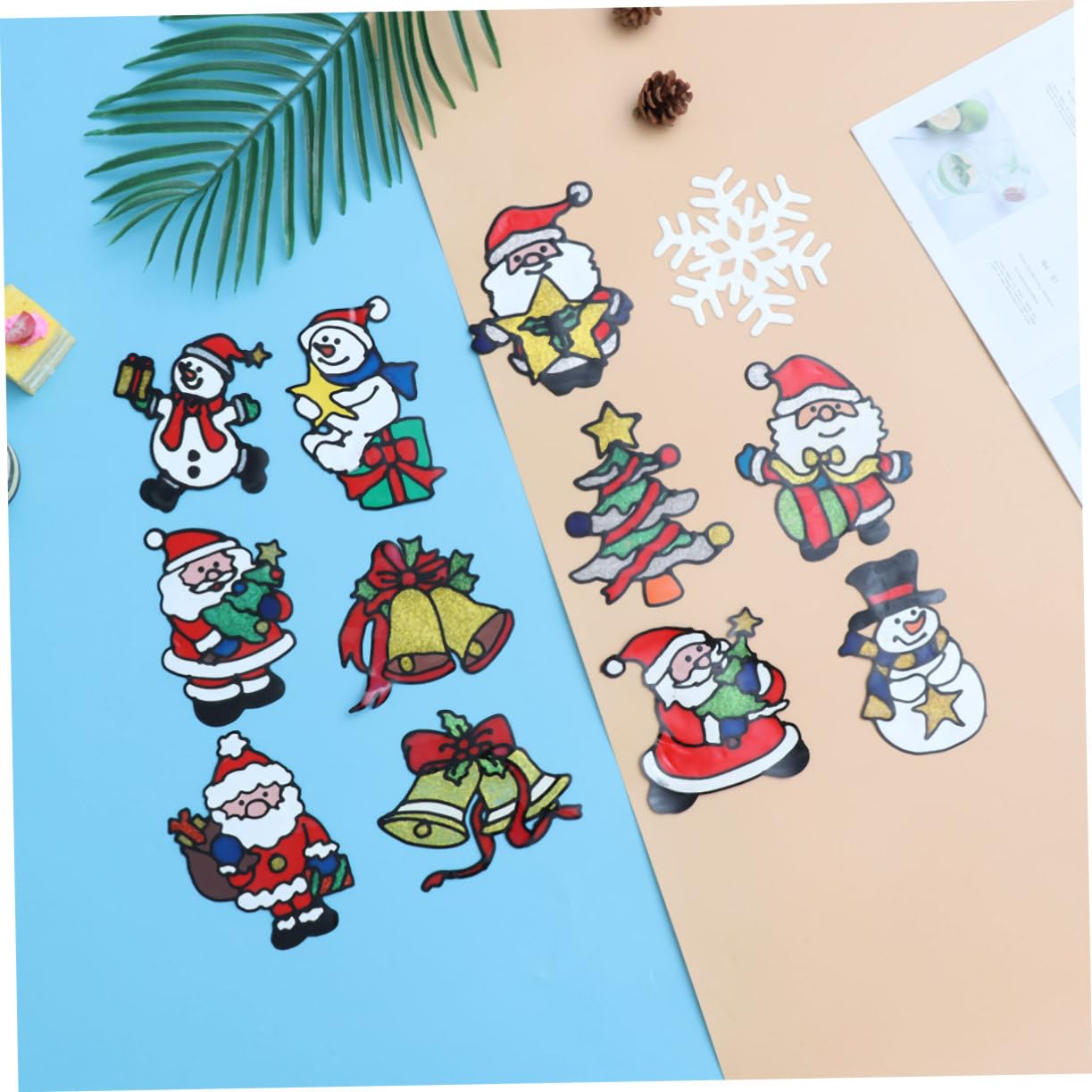 IMIKEYA 36 Stk Fensteraufkleber Urlaub Fenster haften urlaub wandtattoos weihnachtsparty liefert Weihnachtskunst weihnachtsdeko büro dekoration Weihnachtsabziehbilder Weihnachtsaufkleber