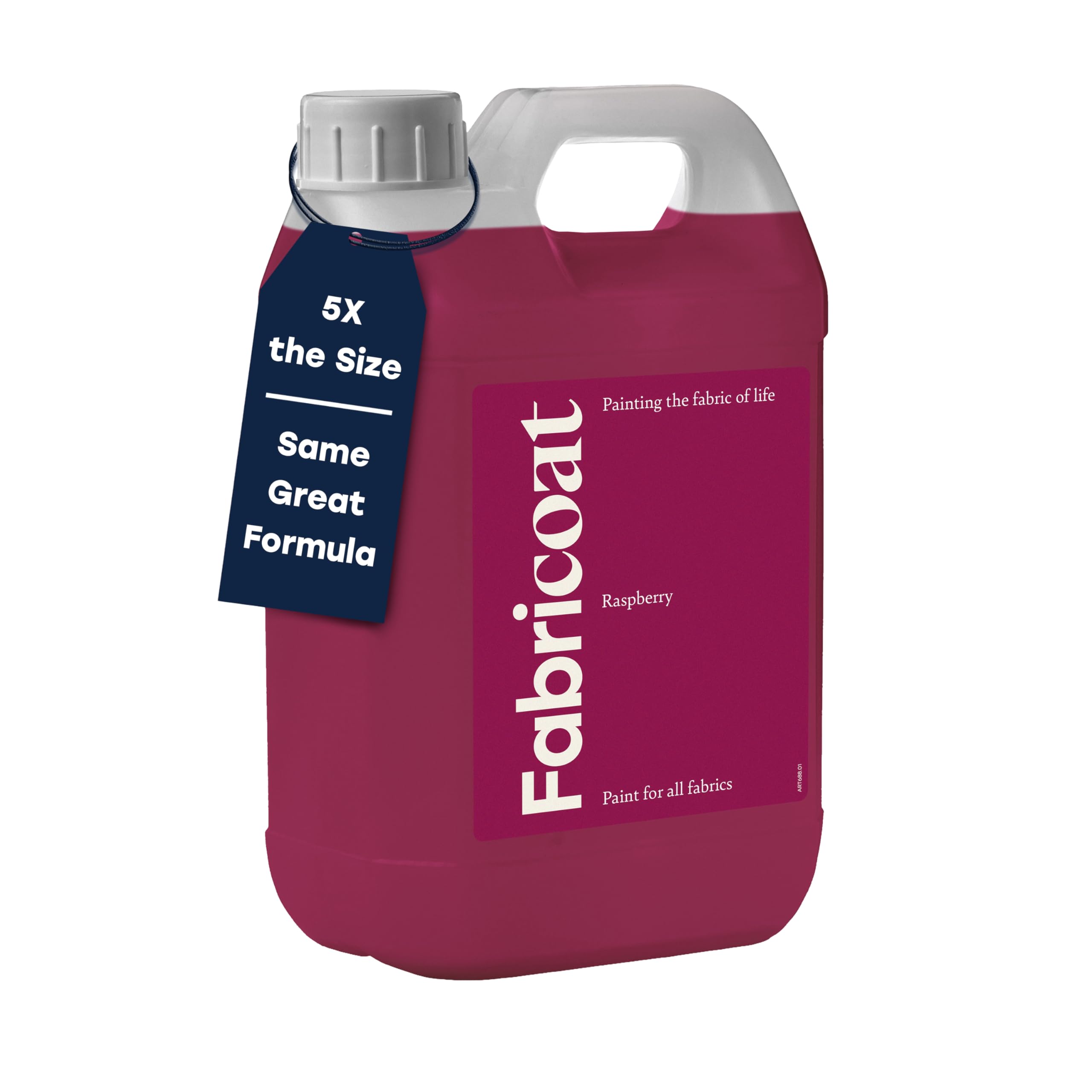 Fabricoat - Fabric Paint for Furniture - 85 oz / 2.5L Raspberry - Restore or Change the Color of Couches, Chairs, Upholstery, Soft Furnishings, Car Interiors, Clothing, & Footwear