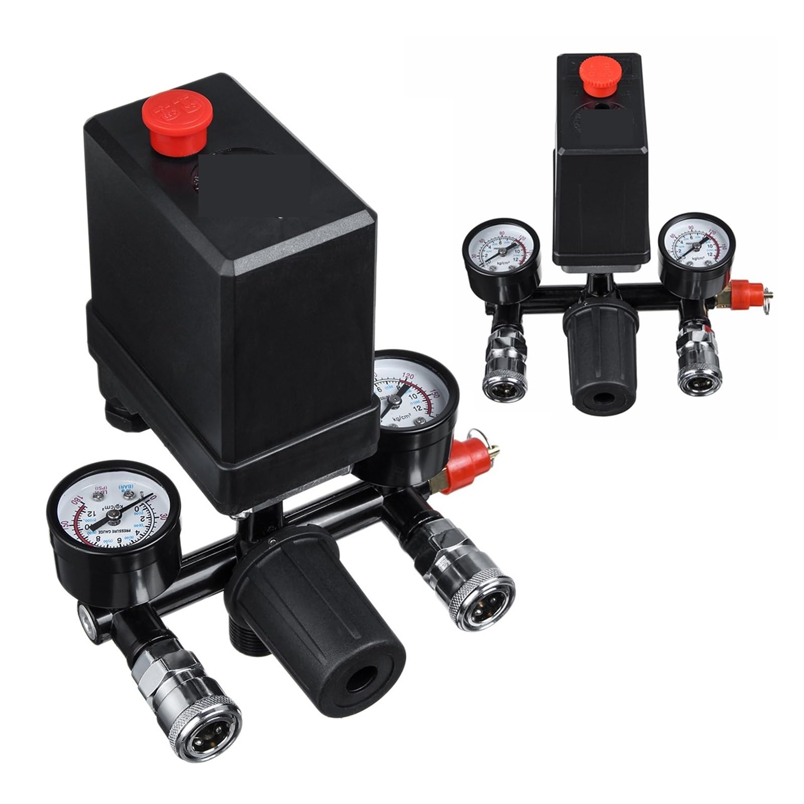 Regolatore di pressione, Compressore d'aria 380 V 90-120 Psi con valvola di controllo del pressostato, regolatore di scarico del collettore con manometro(2)