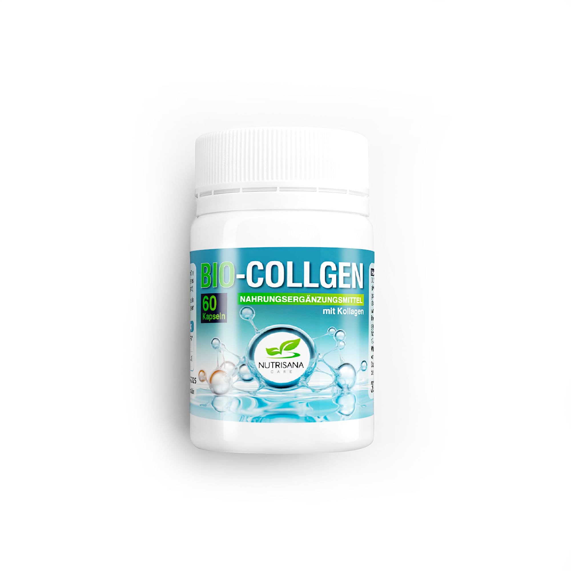 NUTRISANA | Capsules Bio Collgen - 60 gélules, collagène marin hydrolysé, traitement rajeunissant de la peau, apaisant, régénère les tissus/muscles/articulations