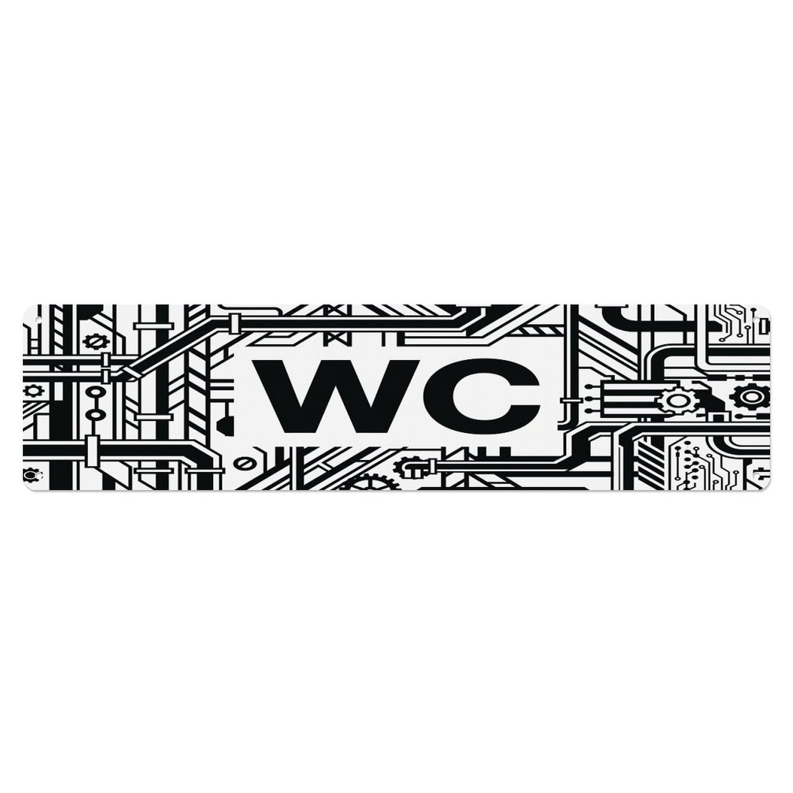 Industrial Modern Cafe Lavatory Toilet(WC) Door Metal Tin Sign Plaque Wall Decor for Cafe, Club Bar, Office, Home Garden Metal Poster 4x16Inch