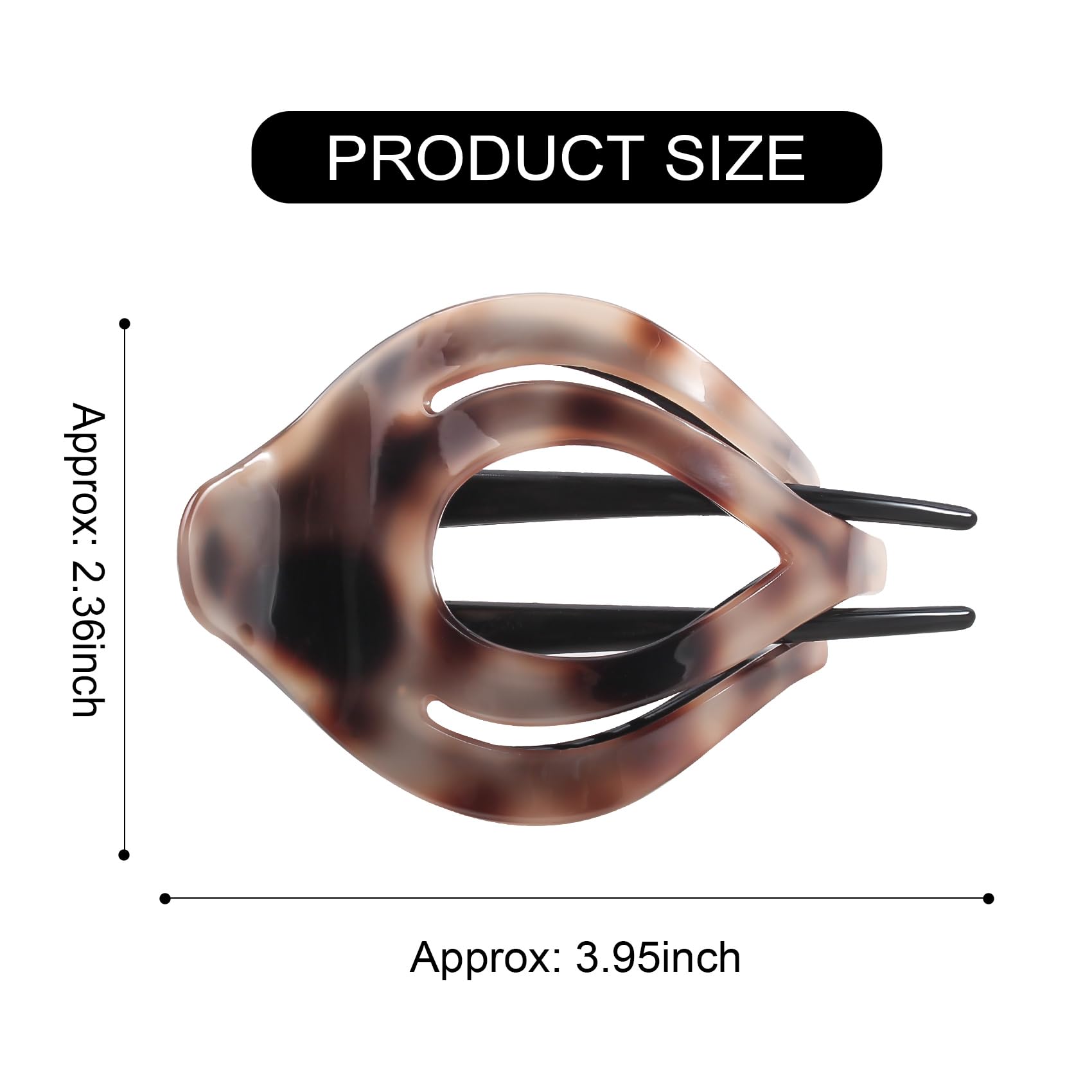 Mistofu 3 Stück französische gebogene Haarspangen für Damen, rutschfest, starker Griff, bequemer Halt, Mädchen, Damen, Beauty-Accessoire, modische Zahnklemme, extra große Haarspangen für dickes Haar