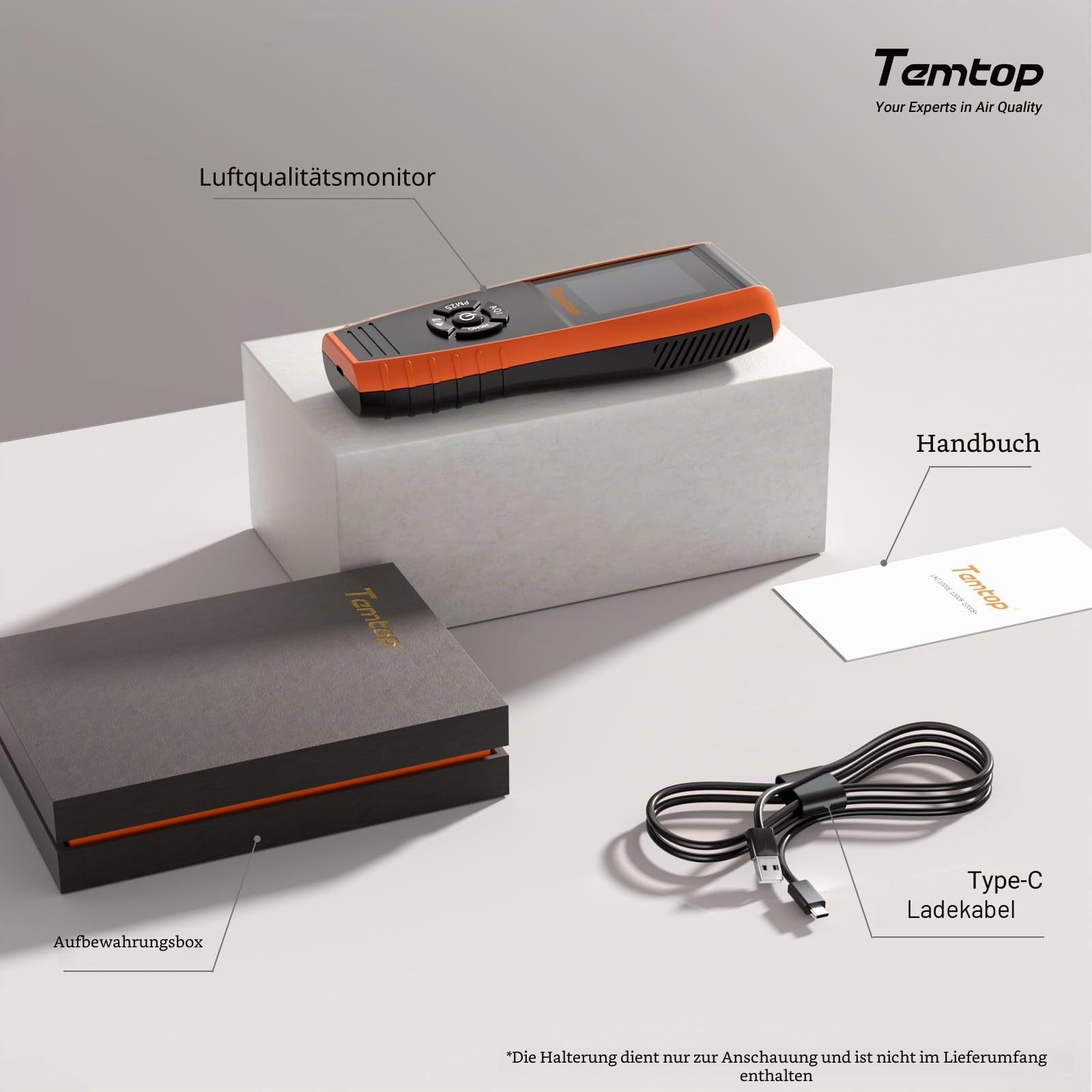 Temtop LKC-1000S+ 2nd Luftqualitätsdetektor Innenraum Monitor HCHO TVOC PM2.5 PM10