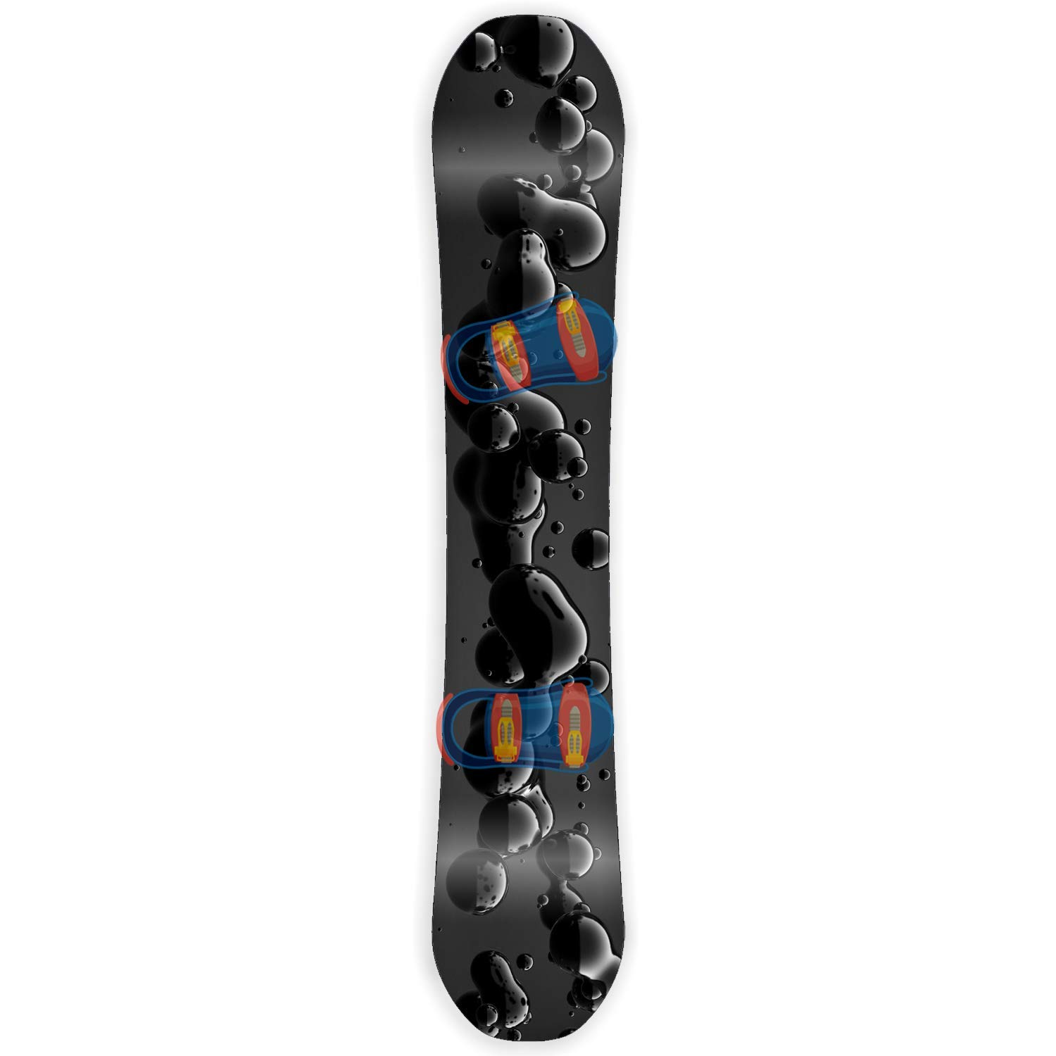 Snowboard Wrap Graphic Sticker Skin Cover - Includes Breakaway Knife - Universal Fit up to 65 inches and 14 inches Wide - Black Liquid
