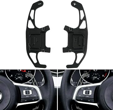 Paddles Shifters,Polish Aluminum Shifter Extension for Car Steering Wheel Compatible with VW Volkswagen Golf MK7 GTI R R-line Scirocco 2014-2019 Black