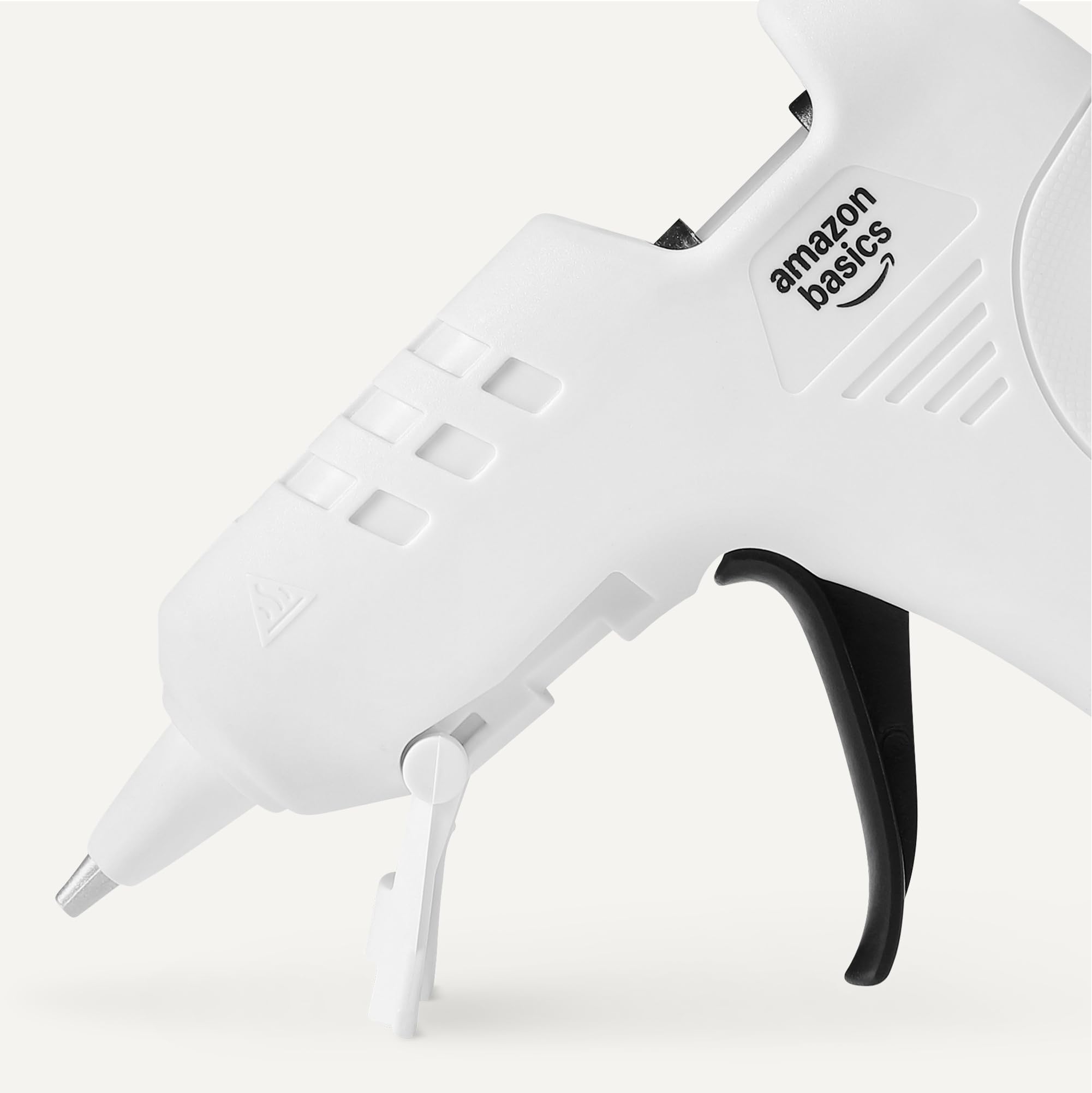 Amazon Basics Kit de pistola de pegamento caliente con 30 barras de pegamento, 20 W, Enchufe EU, Blanco