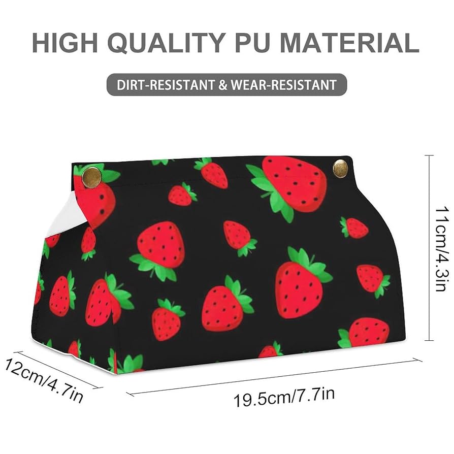 Amazon｜[zhenhj(売店)] 果物 苺 イチゴ柄 ティッシュケース