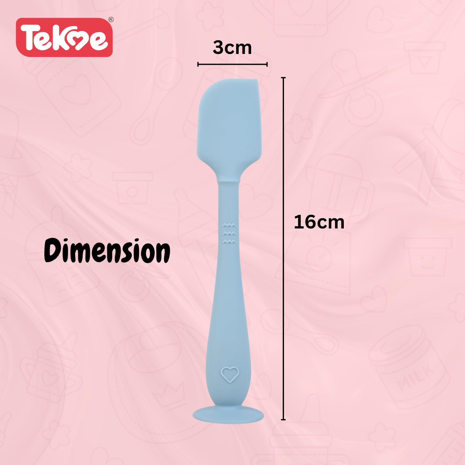 Tekme Silicone Baby Diaper Cream Spatula with Suction Cup Base, Diaper RashCream Applicator for Babies, Mess-Free Spatula for Rash Cream (Blue) - Image 6 thumbnail