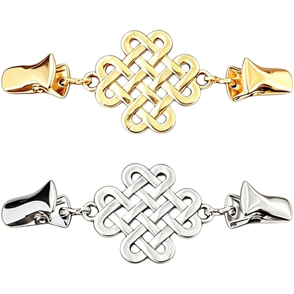 Sslvya 2 Pcs Vintage Sweater Shawl Clips Retro Cardigan Collar Dress Shirt Brooch Clips for Women Wearing Clothing Accessories