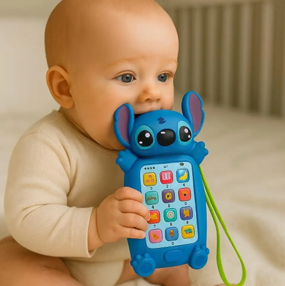 Brinquedo Educativo Stitch com Mordedor e Luzes
