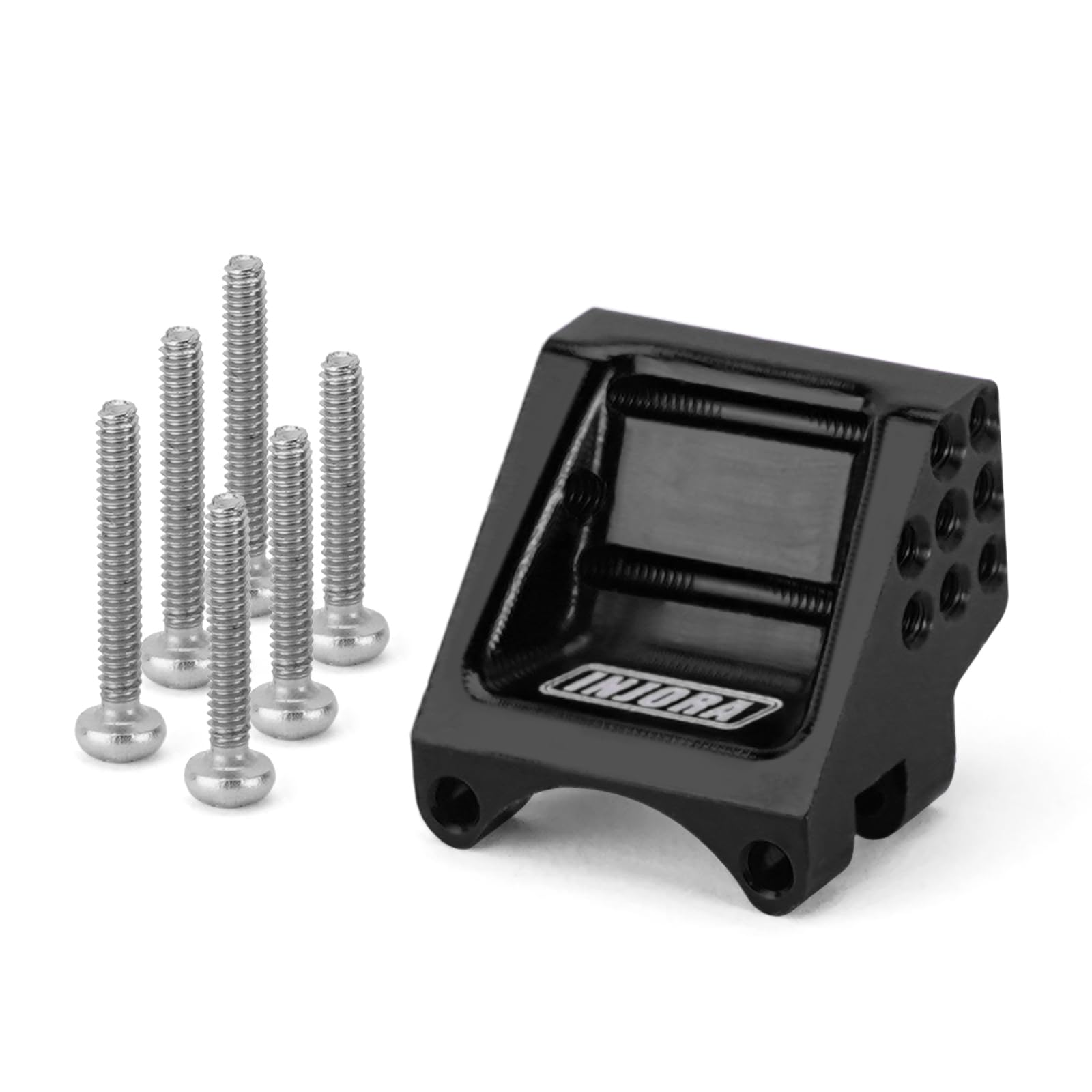 INJORA Rear Axle Truss Upper Link Mount - Adjustable Height Aluminum Mount for Axial SCX24 1/24 RC Crawler Upgrade（Black）