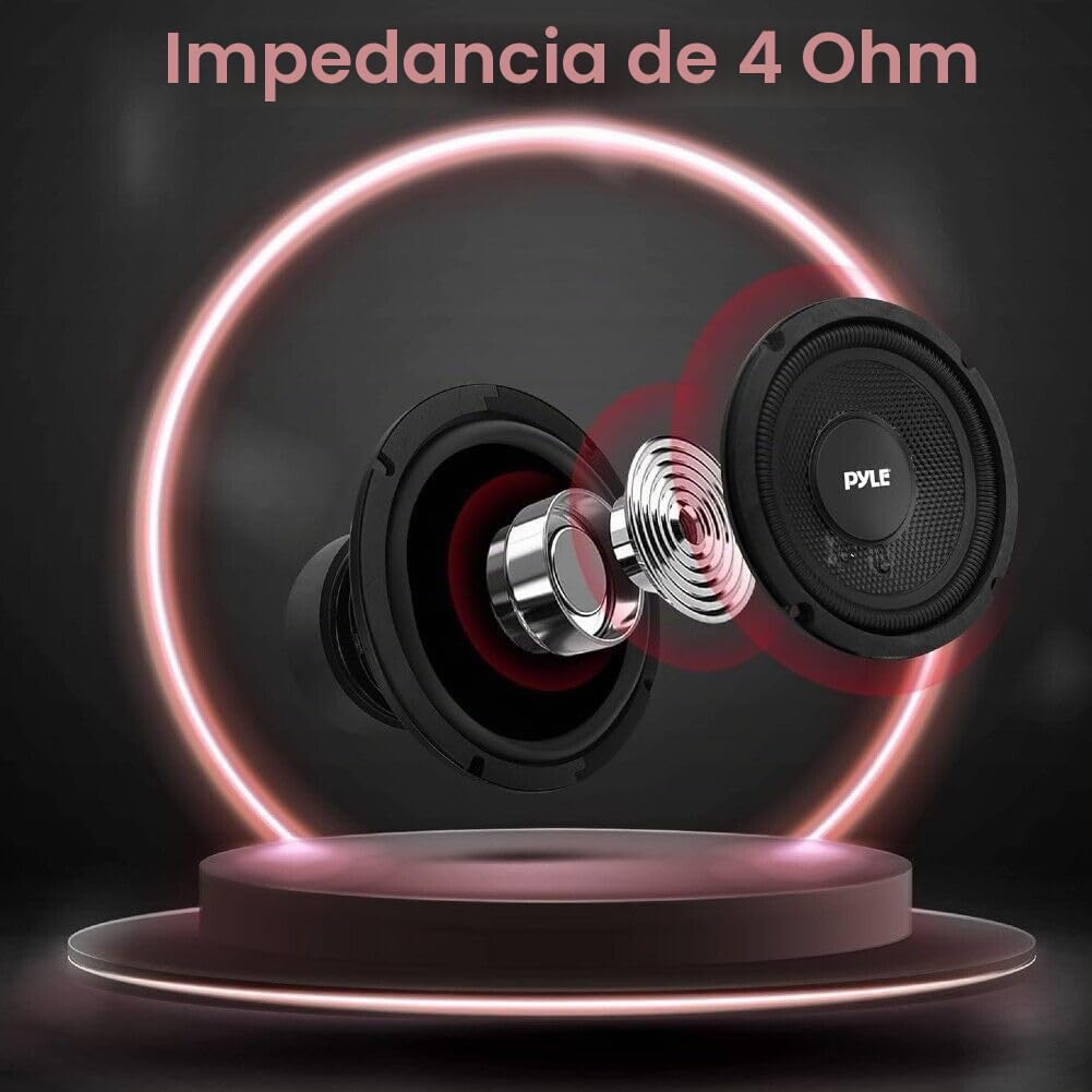 Kit Set para Pyle PLMW63 1 subwoofer 16,5 cm 165 mm 6,5" diámetro, 75 vatios rms 150 vatios máx, Bobina móvil Simple, impedancia 4 Ohm, 91 db, suspensión de Goma, Maletero de Coche, 1 Pieza
