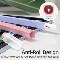 Vista 5 de Paquete de 2 estuches compatibles con Apple Pencil Pro/Apple Pencil de 2ª generación, funda de silicona antideslizante, compatible con carga