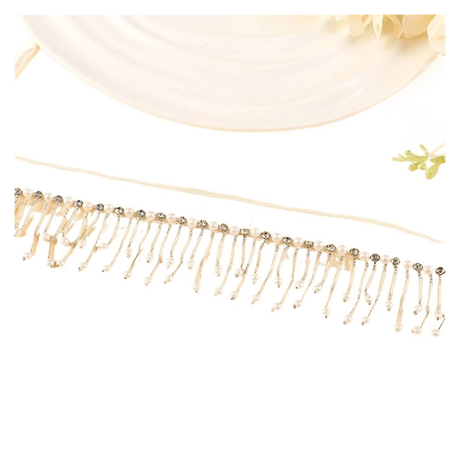 Flecos de cuentas de cristal para decorar cortinas elegantes y manualidades de costura 5 yds