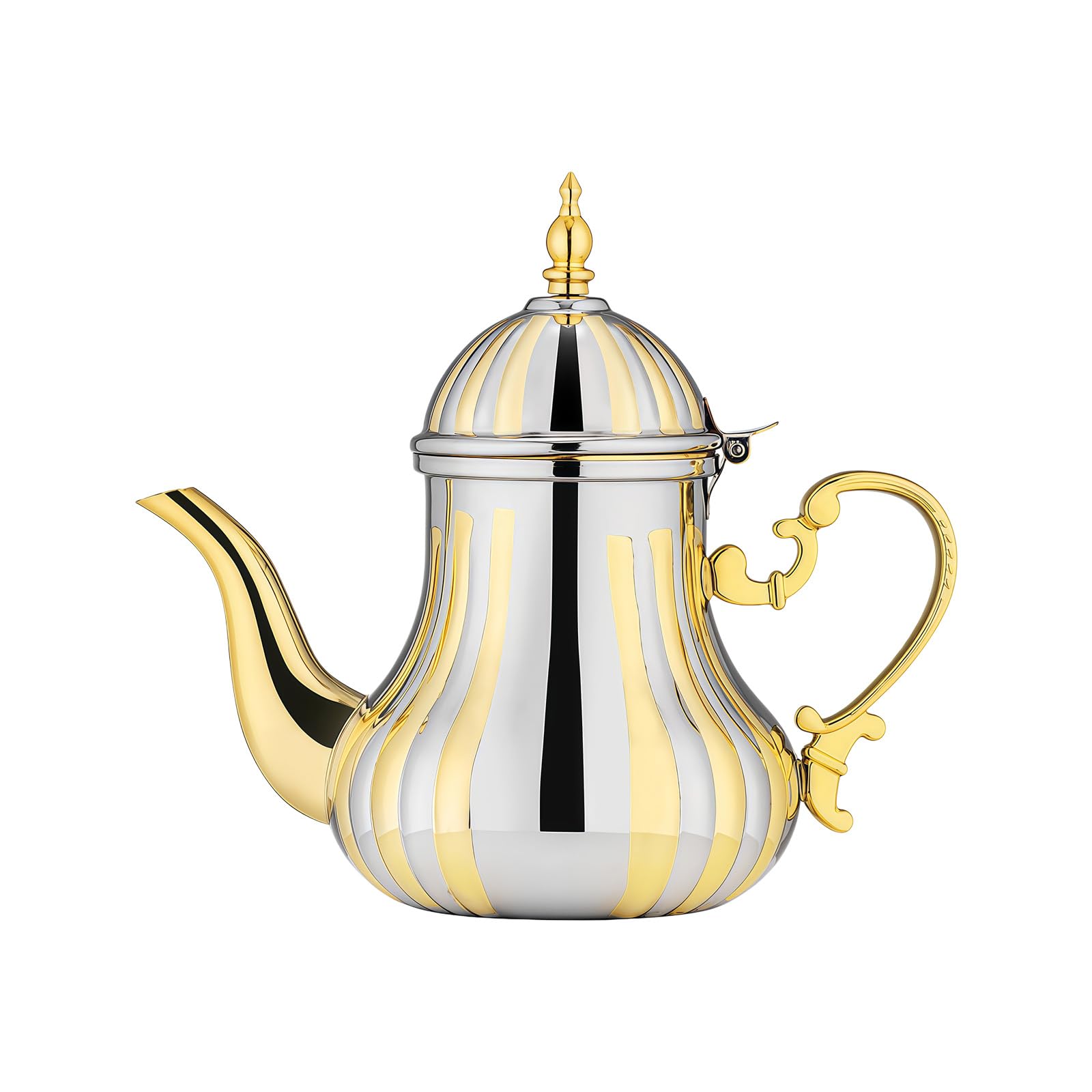 Zxfdsfdbnm Home Tea Service Arabic Coffee Pots Stainless Steel 1.2L Turkey Teapot Long Spout Server for Coffee Hot Drink Server