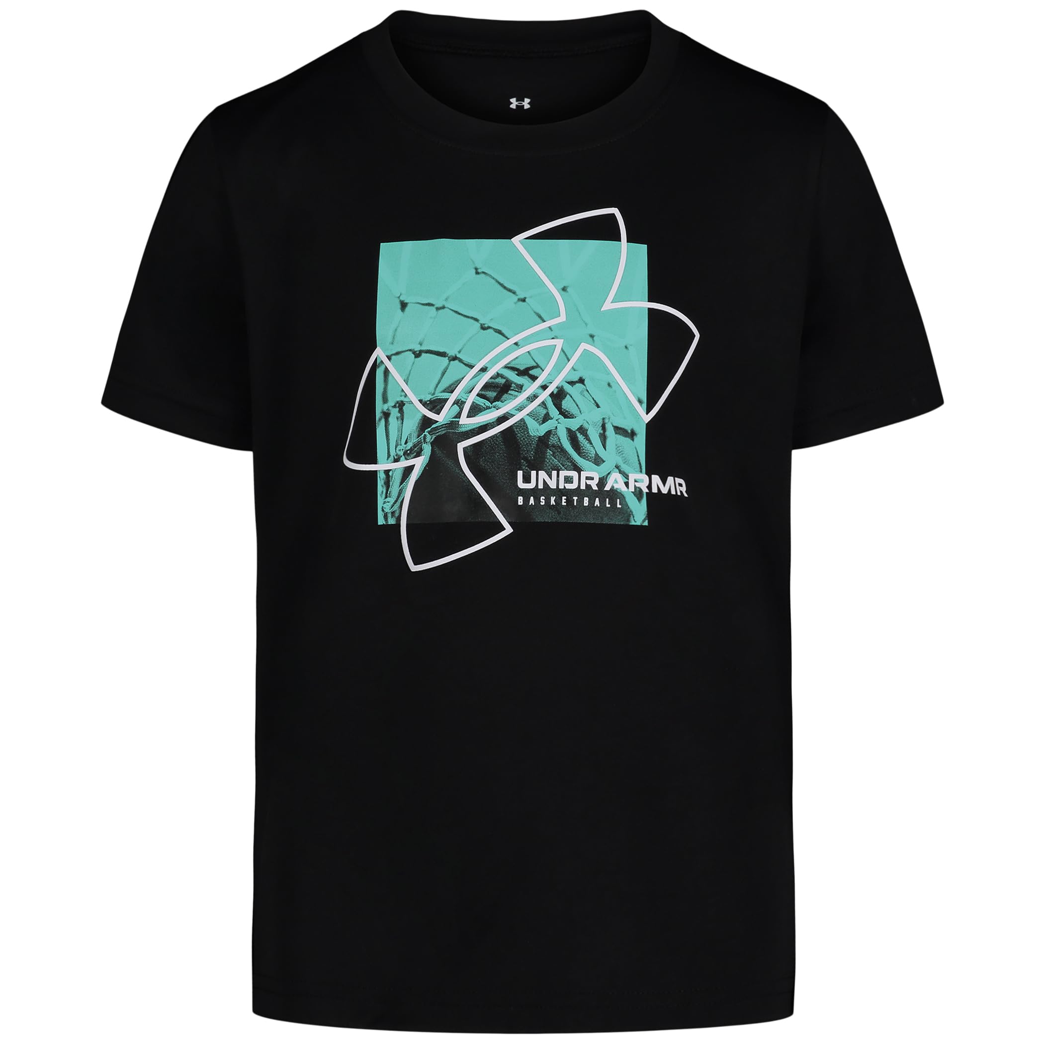 Under Armour Boys Short Sleeve Sports Graphic T-Shirt Lightweight Breathable Relaxed Fit Black Basketball 4