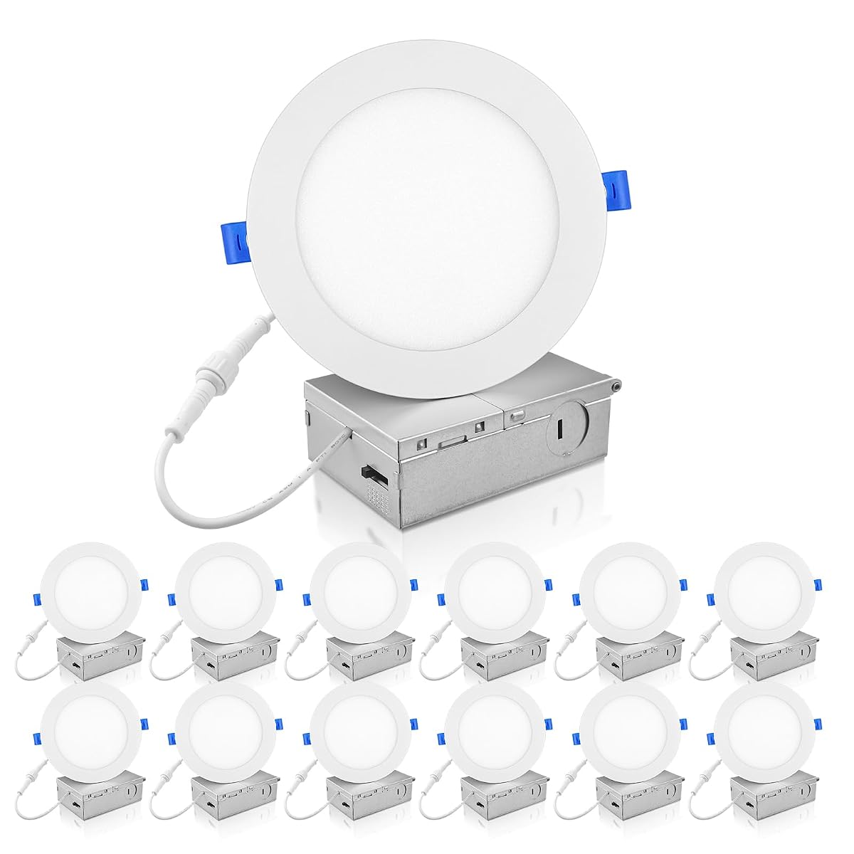 Ecoeler 6 Inch Led Recessed Ceiling Lights, Smooth Trim Canless Downlight, 12W