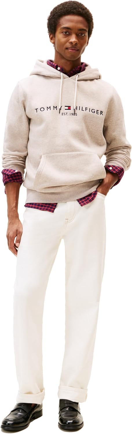 Tommy Hilfiger Men's Medium Weight Fleece Hoodie Sweatshirt With Embroidered Logo, Also Available in Big & Tall