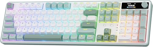 Miniatura 18 de Redragon K745 PRO Teclado de Juegos Inalámbrico con Sello RGB, Teclado Mecánico de 108 Teclas con 4 Teclas Extra, Enchufe LED Orientado al Sur Azul