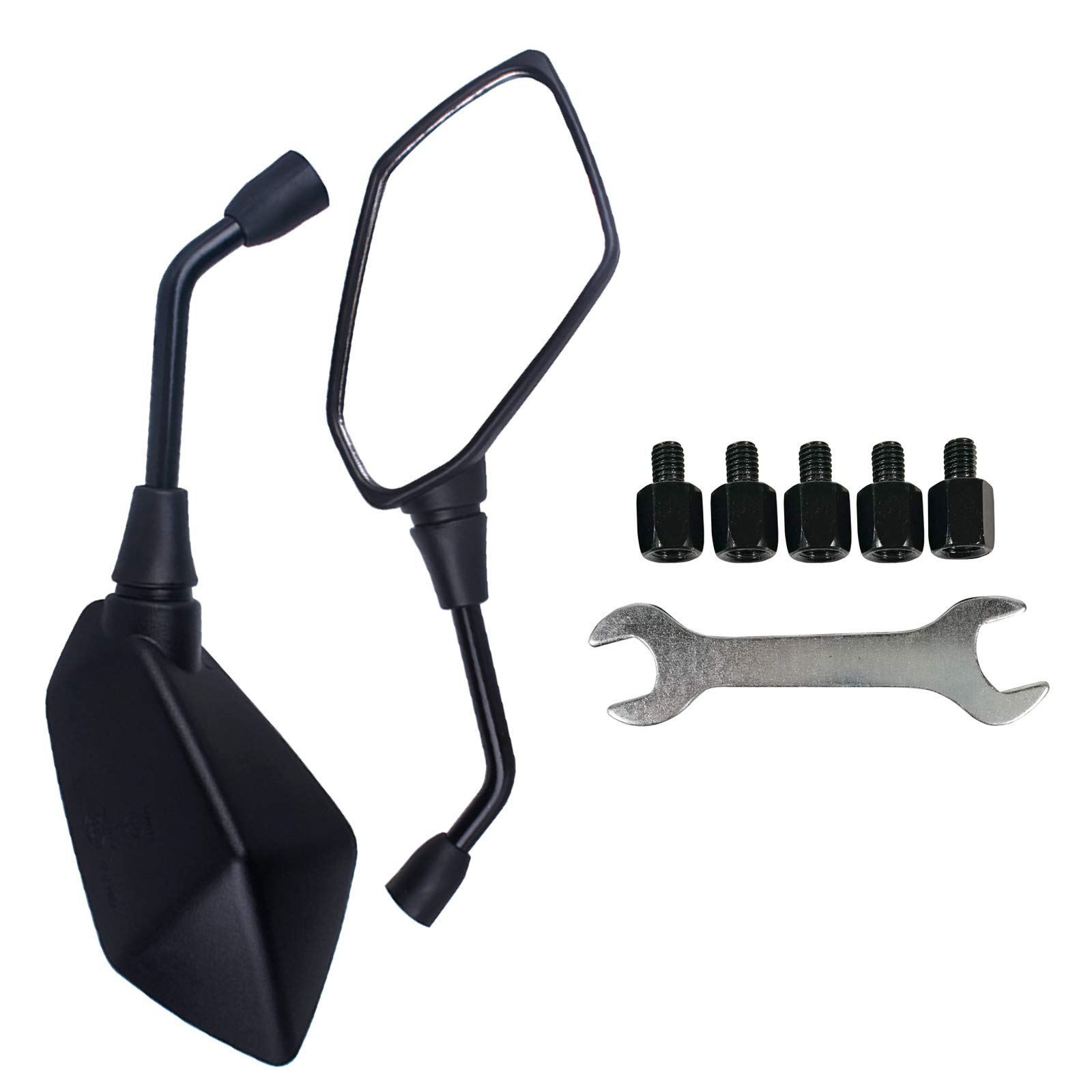 Universal Motorcycle Rear View Mirrors for M8 M10 Threaded Bolt Double Take Mirror Mount Compatible with Motorcycle Scooter Moped Polaris Sportsman Honda ATV Dirt Bike Cruiser