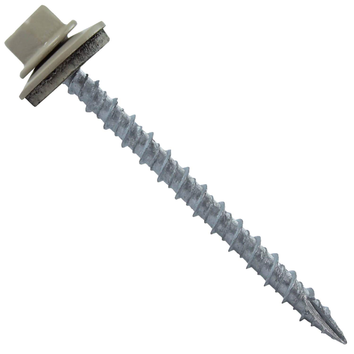 #10 Metal Roof Screws: (250) Screws x 2-1/2" Ash Grey Hex Washer Headseat Metal Roof Screw Auto Start/Tapping EPDM Washer Corrugated Roof Color Head-image-15