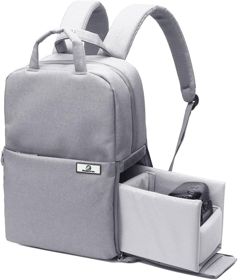 Koolertron Professional Fashion Multifunction Waterproof Backpack Camera Bag，Outdoor Travel Camera Bag For Canon Nikon Sony (Gray) (Silver)