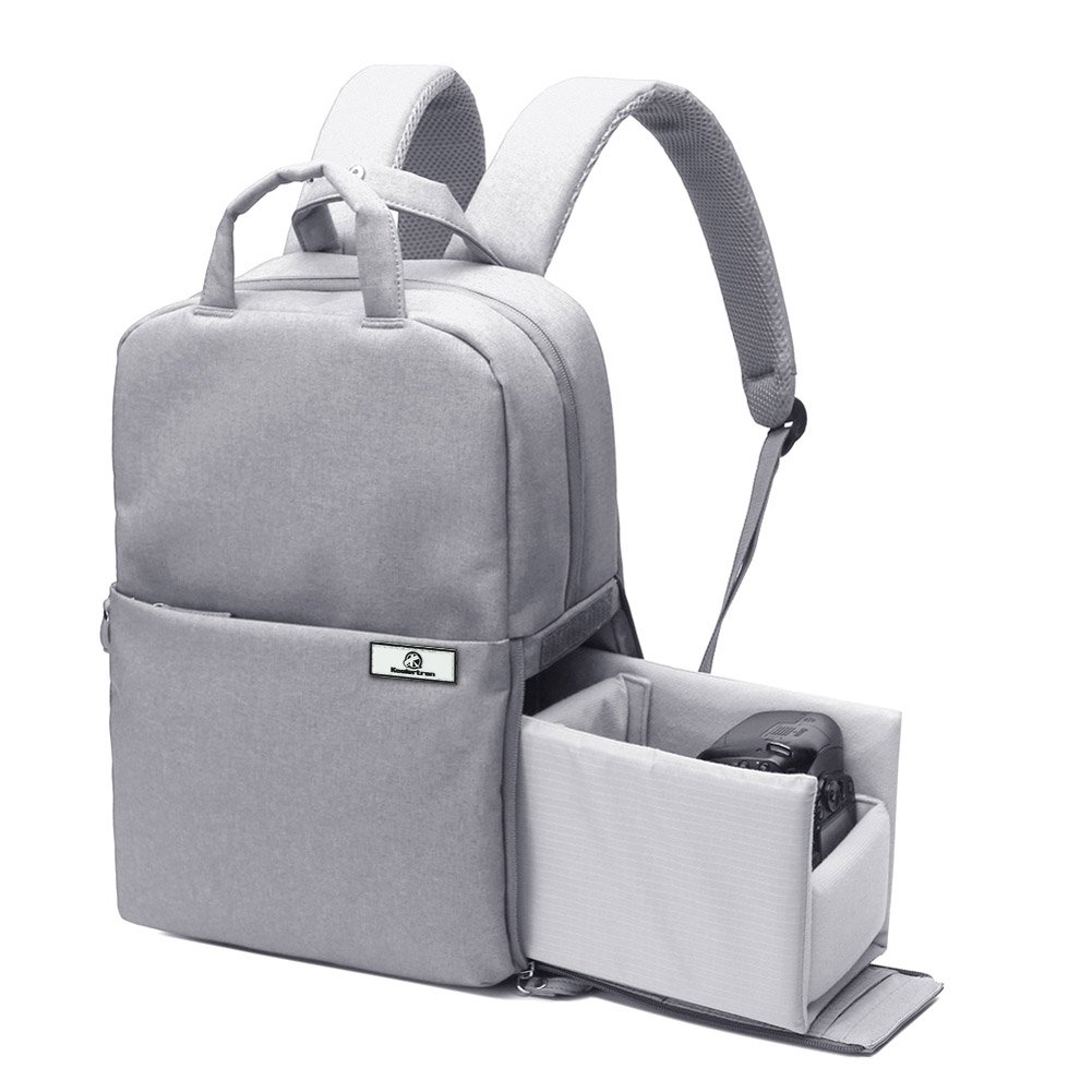 Koolertron Professional Fashion Multifunction Waterproof Backpack Camera Bag,Outdoor Travel Camera Bag For Canon Nikon Sony (Gray) (Silver)