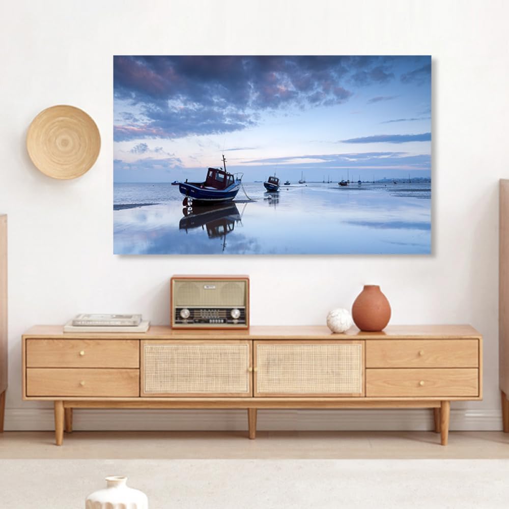 for schermi Piatti/curvi, Stampa Blu, Protezione for Monitor del Computer, TV Elastica, Decorazione Soggiorno(Ocean1,55inch)